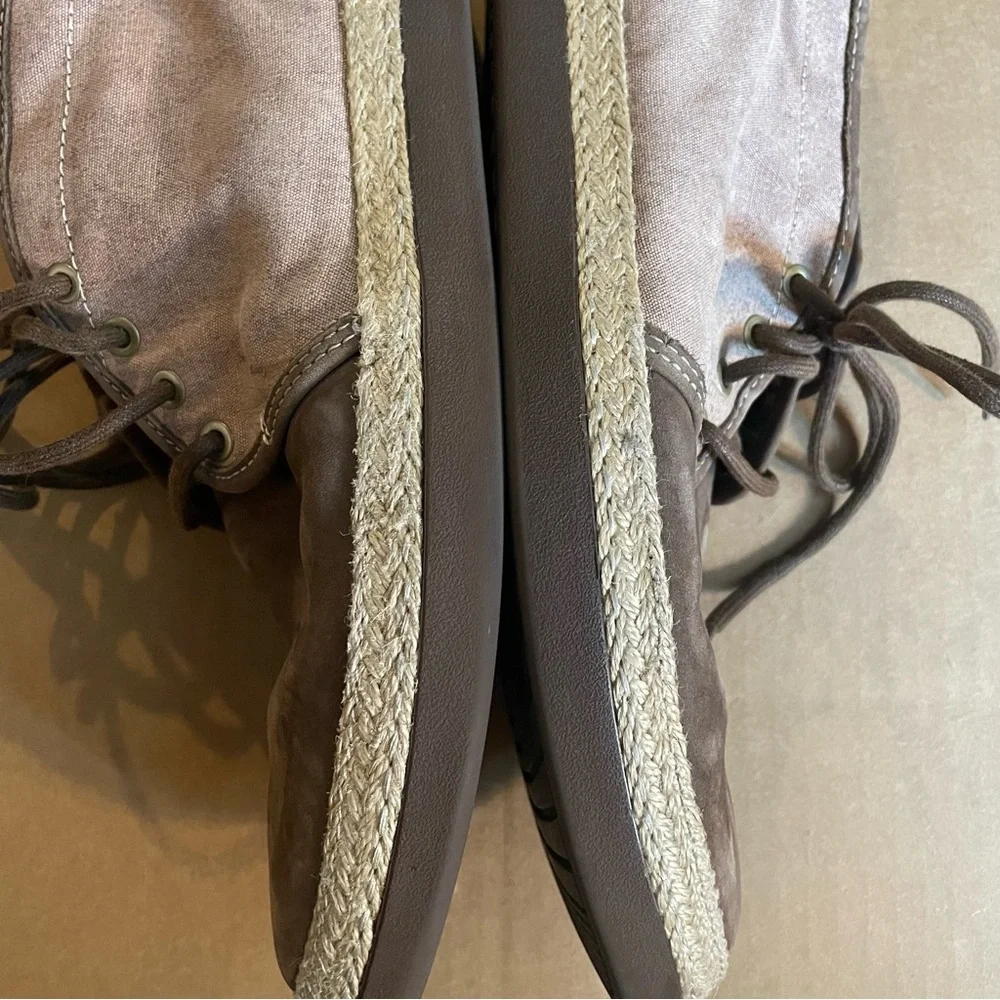 Mens Ugg Australia Cantrell size 9 Brown Suede Canvas Vibram Chukka Boots‎